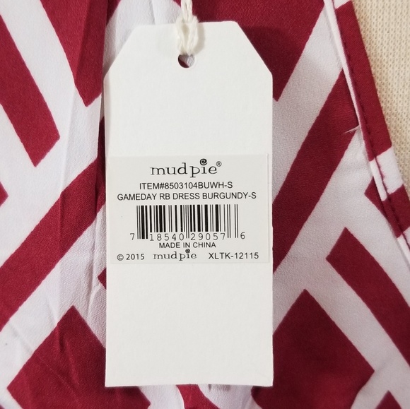 MUD PIE Gameday Racerback Dress Burgundy/White - Picture 5 of 6